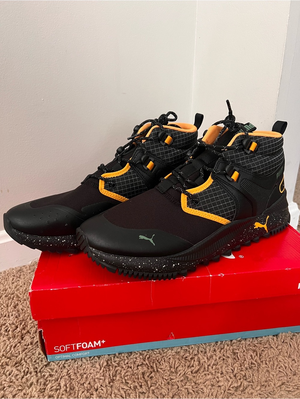 Puma Men’s Black & Yellow High-Top Trail Sneakers Size 13